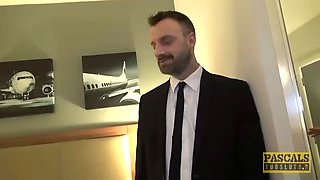 Pretty English subslut throated and pussy rammed roughly