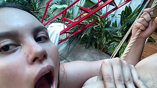 Luna Sucking My Lactating Breasts Outdoors