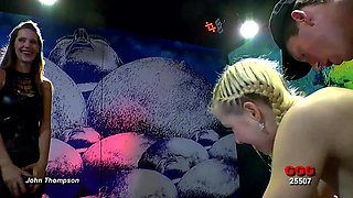 Ggg - Blonde Slut Sucks Multiple Cocks and Gets Her Face Covered in Cum