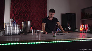 Bored Bar Man Waits to Reclaim His Slut GF