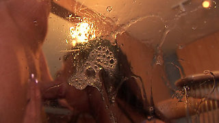 Hard face fucking cum in mouth facial