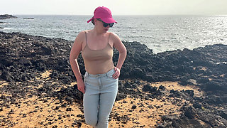 Beach Jeans Wetting - Sandy and Soaked