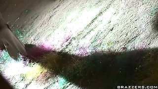 Hard doggy style fuck with a big-boobed brunette Angel Dark