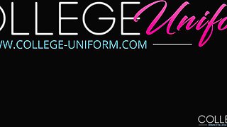 Olivia Sparkle's rough scene by College Uniform