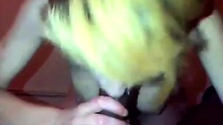 Skinny Blonde Sucks BBC POV