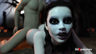 Alloween Orgy on the Bare Ground - Pumpkin Patch Pleasure: a Secret Orgy in the Graveyard