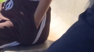 Risky Masturbation with a Stranger at a Bus Stop!