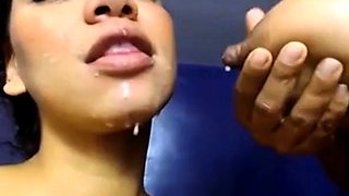 Pregnant BBW Lesbians Lactating on Webcam