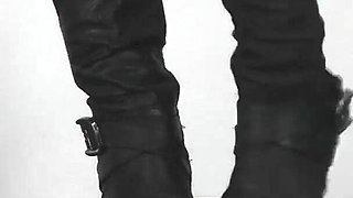Slave's Orgasm Under Mistress Sydney's Boots