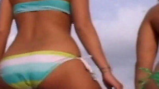 Three Hotties Play Naked on a Public Beach