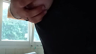 Tits themselves lick and caught