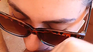 Room Service Arrived, Rough Sex with Teen 18yo - Sexy Brunette Gets Wild in Cowgirl Ride and Extreme Blowjob in POV