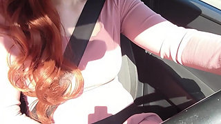 She's driving with a huge speculum in her pussy! This crazy Italian girl named Arty Von has multiple orgasms while driving