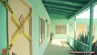 Motel owner butt sex fucks bound detective