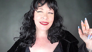 Lighting Match and Smoking American Spirit with Long Fingernails