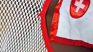 Horny Nurse, All Excited, Busy with a Big Dick to Fuck Her Ass