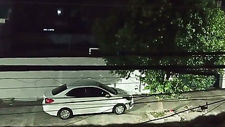 Fucks with Lover in the Car in Front of the House and Comes Back Full of Cum Smiling