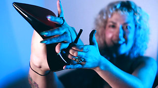 Bouncing on a Giant Unicorn Dildo