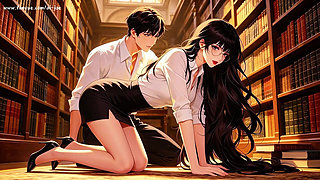 Gap Moe Glasses Beautiful Woman, the Private Study Session in the Library.super Temptation.episode 3. Ai-generated
