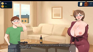 Wine Date With A Shy Dude Ends With A Handjob From A Sexy Big-Boob Milf. HANDJOB, KISSING. RED WINE D (Lust In Surburb Gameplay)