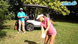 Camsoda - Sexy petite golfing blonde masturbates outdoors