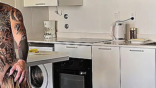 Cheating Wife! Her Husband in Bed and Her Fucking Her Friend on the Couch