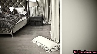 Busty sheMILF enjoys bareback anal sex after wet rimming