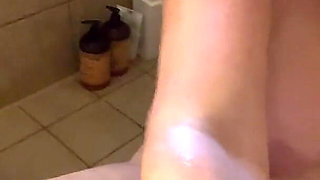 Backing My Ass up on BBC Dildo in Shower