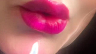 Smoking Hot Pink Seductive Lips & Slow Motion Vapor Bliss