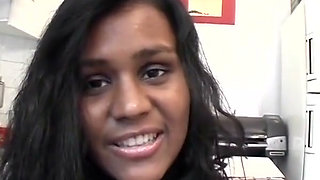 Perfect Ebony From France Got Big White Load on Face