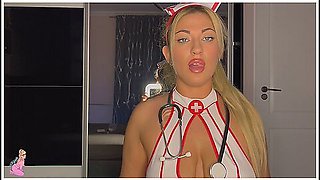 Pretty Blonde Busty Nurse Eye Contact - Blonde Nurse