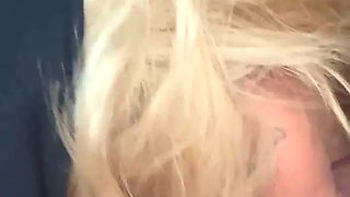 Real hooker gives head in the backseat of a car & lets him cum in her mouth