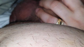 Step mom pulled out step son dick out from his pants for a quick handjob