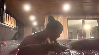 Night Time Outdoor Hot Tub Fuck