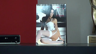 Italian beauty has solo sex in the desk office and squirts