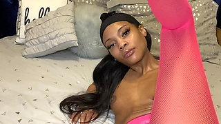 Pink Stockings Look Good on My Ebony Body