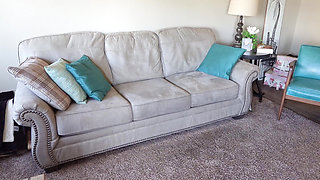 Humiliated Boot Licker Jerks to My Stinky Nylons!! (cum Cleanup!)