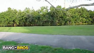 Bangbros - rei sky shows her tits on the bus and gets fucked hard with her arse shuddering from every shovel