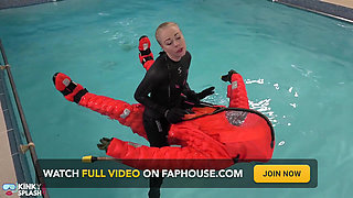 Human Life Raft - Inflated Suit Slave Pool Domination