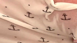 Oiled My Bigtits and Pierced Nipples and Masturbates with Silver Vibrator