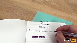 Russian Mommy Teacher Grades Big Dick With Blowjob & Creampie - POV Sex