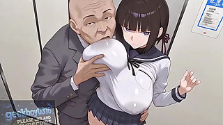hentai ai video - Ugly Man Trapped On A Looping Empty Train With A Busty Ovulating Schoolgirl From Another Dimension