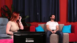 Sexy CFNM sluts sucking and wanking dick