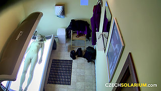 Czech Solarium 21: Slim MILF Strips in the Solarium and Shows off