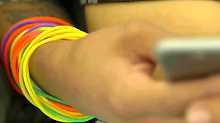 Short Haired Mixed Race Aubrey Luna Gags and Tears On Date!