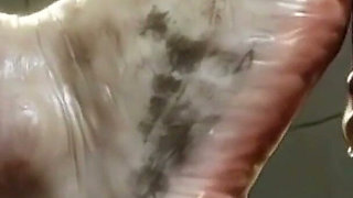 Giantess Massive SSBBW Foot Worship - Male Slave Licking Her Big Feet