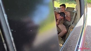 Cheating Wife Becky Tailor Fucks Step Son in Public Parking Lot - Blowjob & Doggystyle