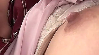 Kotone Toua’s a-cup Tits in Close-up with Erect Nipples