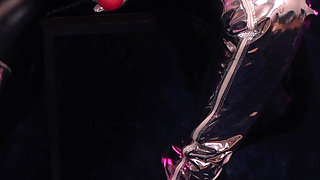 Fur femdom POV in French: Chastity and strap-on
