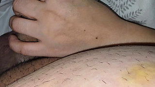 Step mom help step son with low erection by handjob his dick under blanket